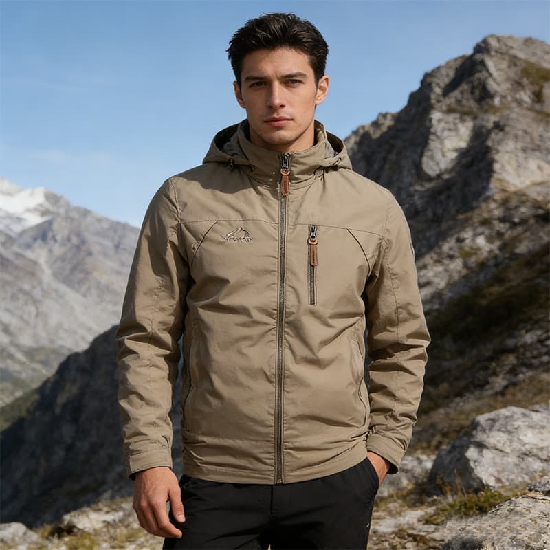 Jaqueta Masculina com Capuz À Prova de Inverno e Impermeável para Caminhada ao Ar Livre Leve e Confortável