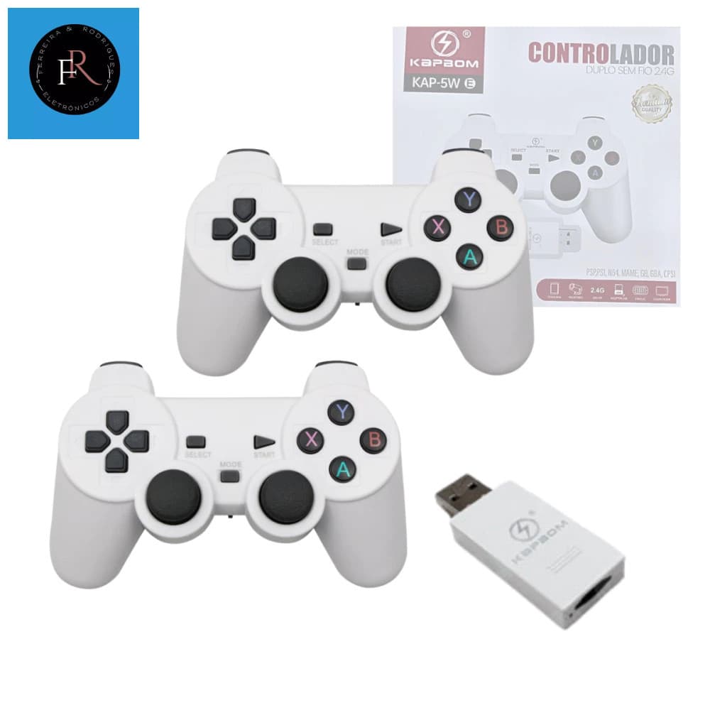 Video game GAME STICK Retrô 2.4G Wireless Mini Game 25.000 Jogos 02 Controles Sem Fio Conexão USB Kapbom KAP-5W-E