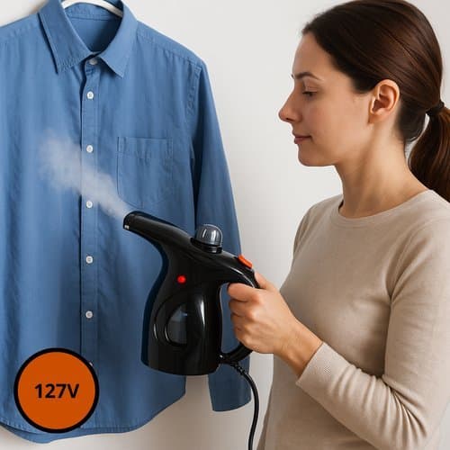 Passadeira a Vapor Portátil 800W 127V Desamassa Roupa no Cabide Vapor Rápido