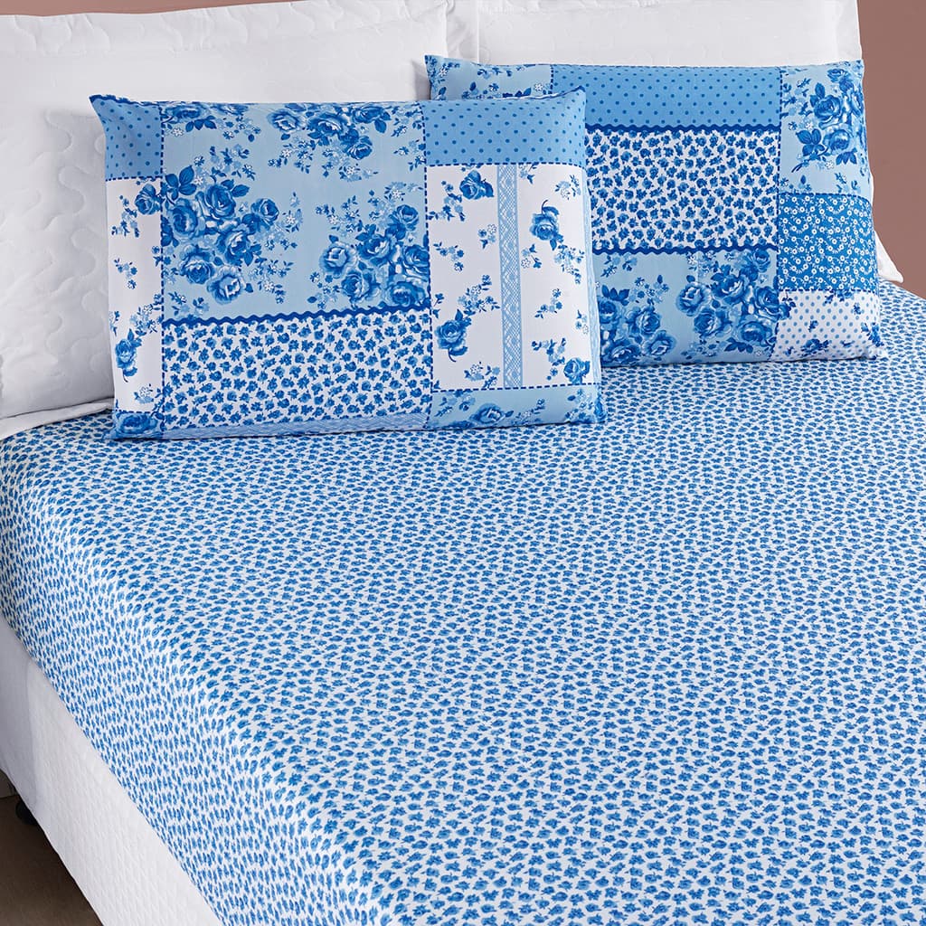 Jogo de Lençol Cama Casal Queen 3 Peças Bouti Estampado Lençol com Elástico
