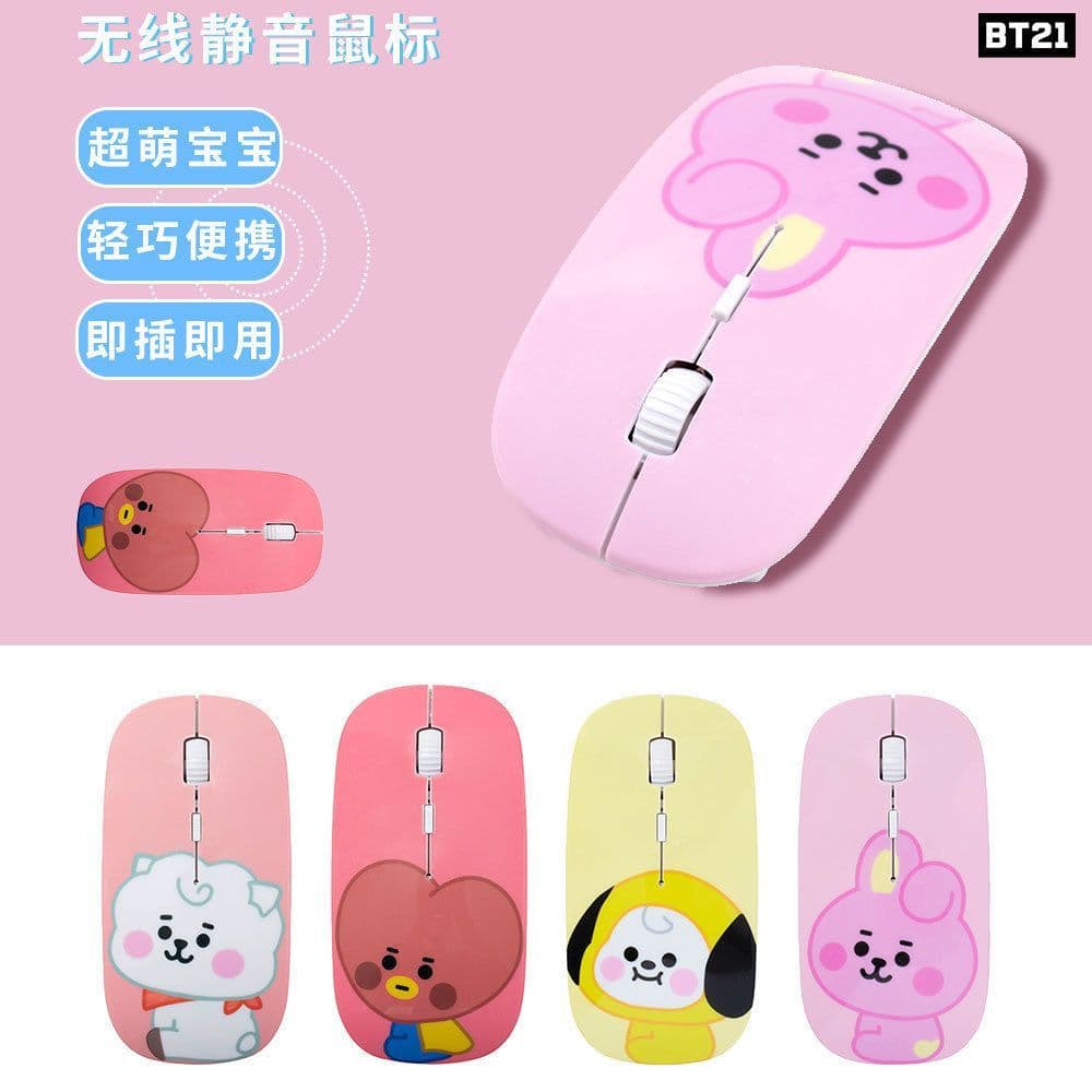 2025 Novo Estilo BTS Mouse Hallyu Série Periférica Mouse Sem Fio Home Office Silent Mouse llq011.br20260311