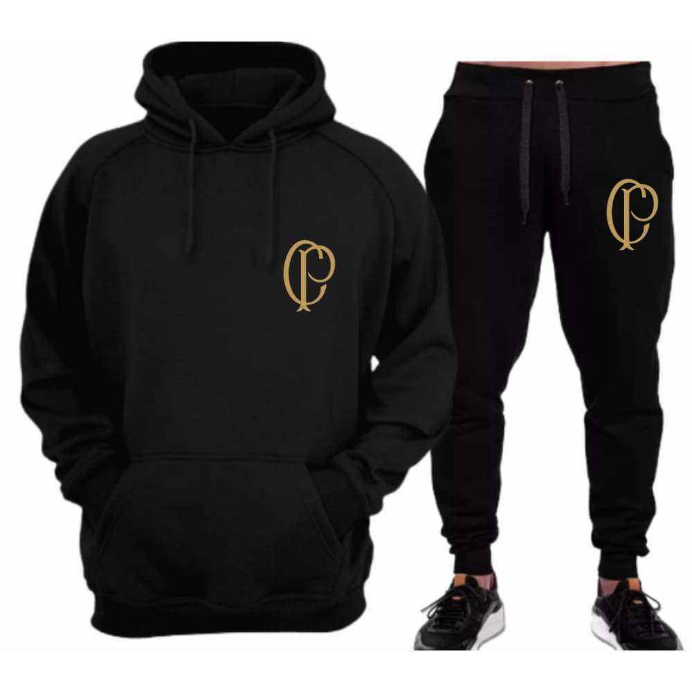 Conjunto Moletom Unissex 004 Estampa CP, Moletom Casual de Inverno, Alta Qualidade Promoção Envio Rápido