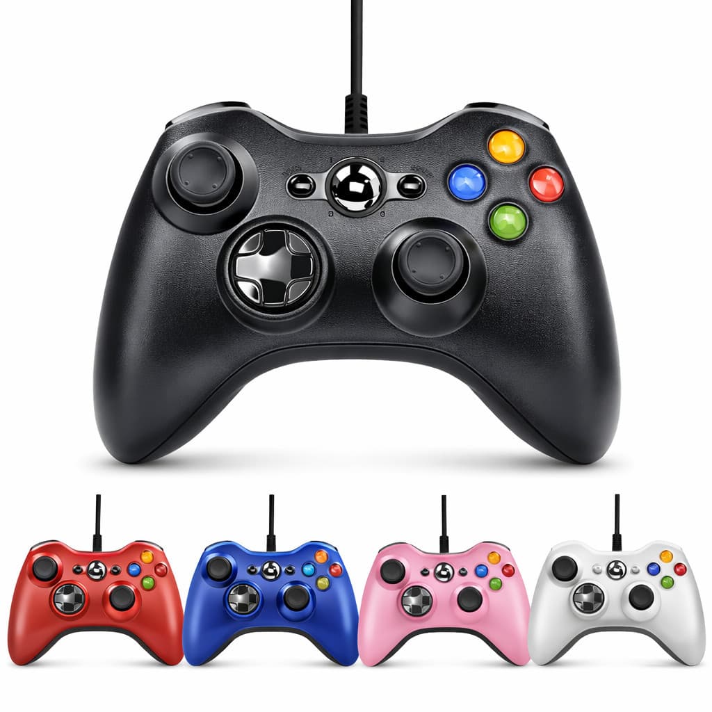 Gamepad com Fio USB para Videogame Controle com Vibração Compatível com PC e Console