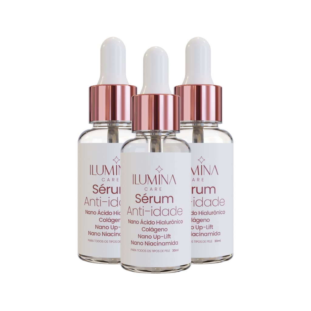 Kit 3 Sérum Facial Hidratante Anti-Idade 30ml Ilumina Care
