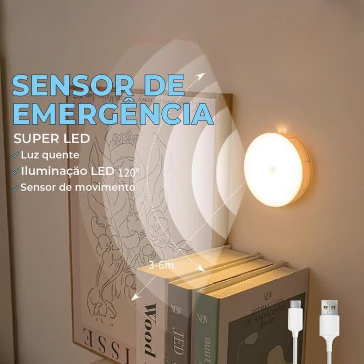 USB LED LUZ Noturna LED Luminaria Sensor De Presença e Movimento USB LUZ FRIO/LUZ QUENTE Orbitta
