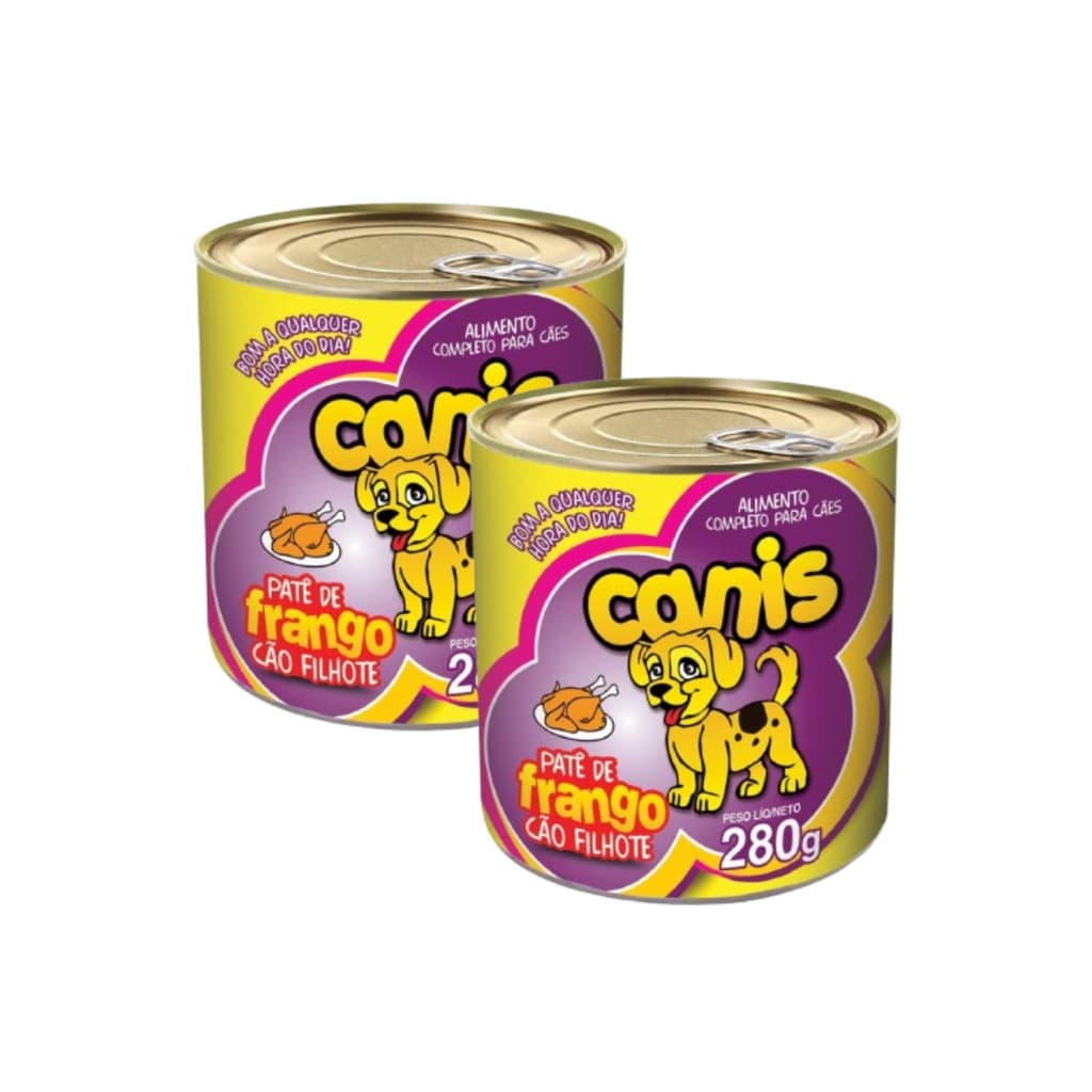 Patê Sabor Frango Ração Úmida Para Cachorro Filhote Canis 280g Kit 2 Unidades
