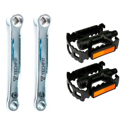 Kit Pedivela E Pedal Rosca Grossa Bicicleta Ergométrica Prateado