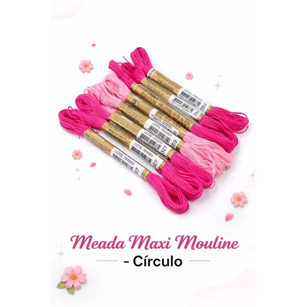 Meadas para bordar - Kit 30 meadas Maxi Mouliné Círculo 100% Algodão - Linha para Bordado Ponto Cruz e Artesanto