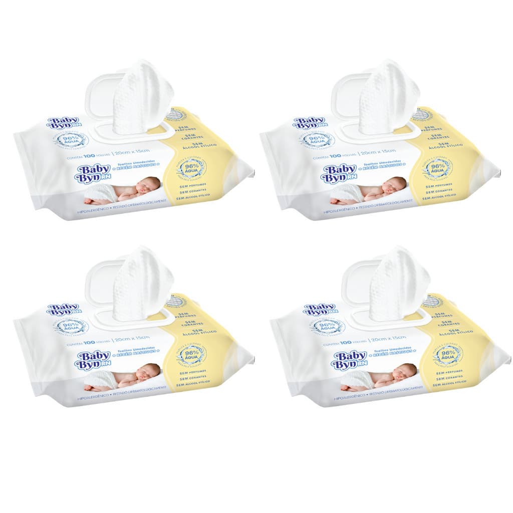 lenço toalha umedecida baby byn premium primeiros dias 400 un