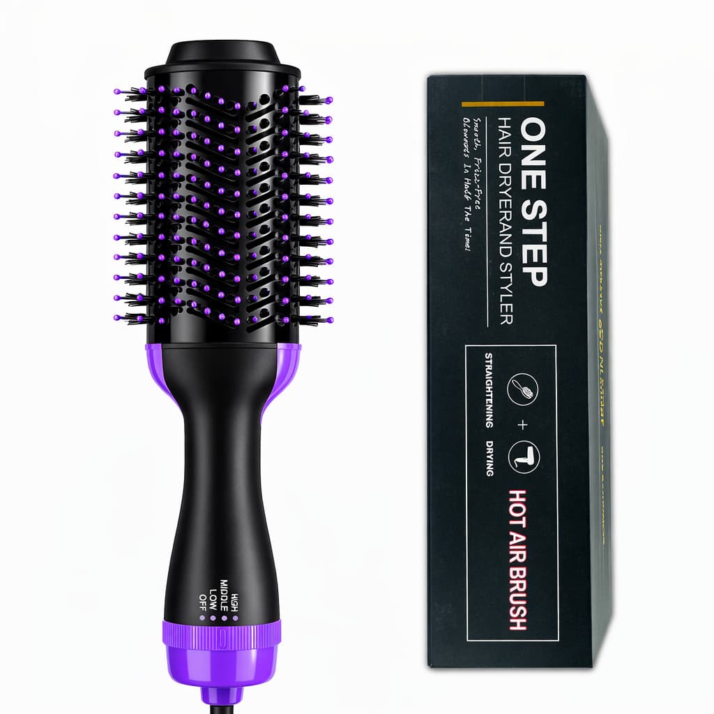 Escova Secadora 3 em 1 Profissional | 1000W | Alisa Seca Modela com Íons Antifrizz | 110V