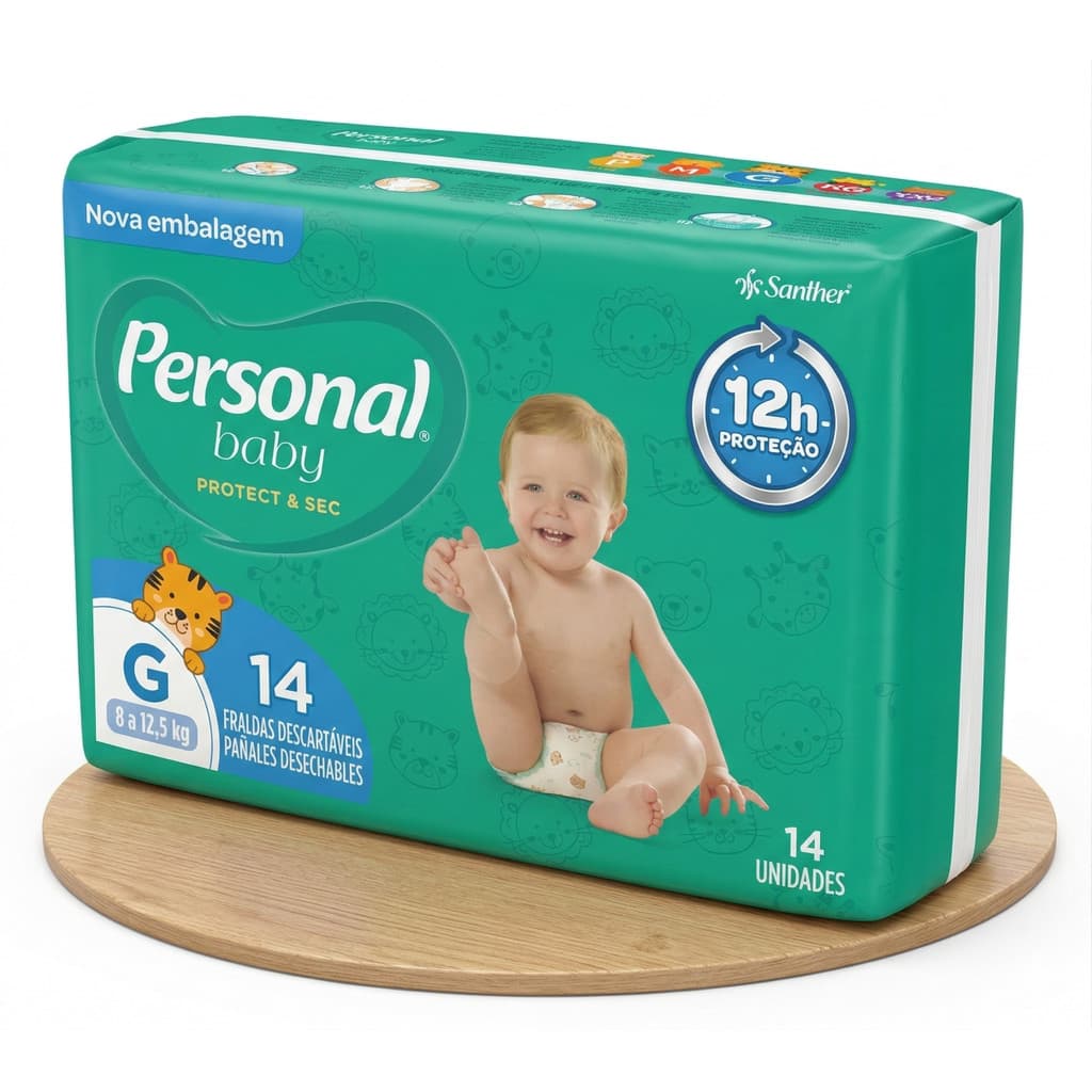 Fralda Personal Baby Protect & Sec G 14 Unidades 12h Proteção