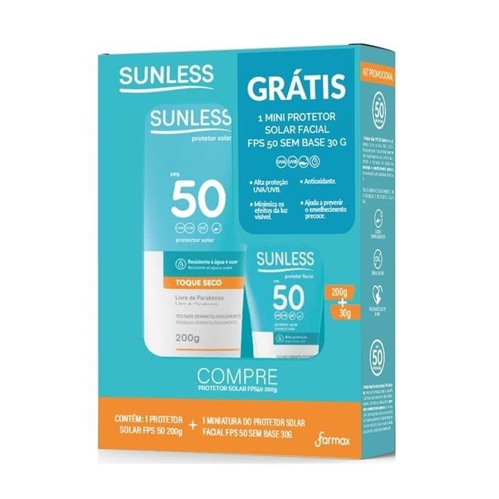 PROTETOR SUNLESS FPS50 200G + MINI FACIAL FPS50 30G