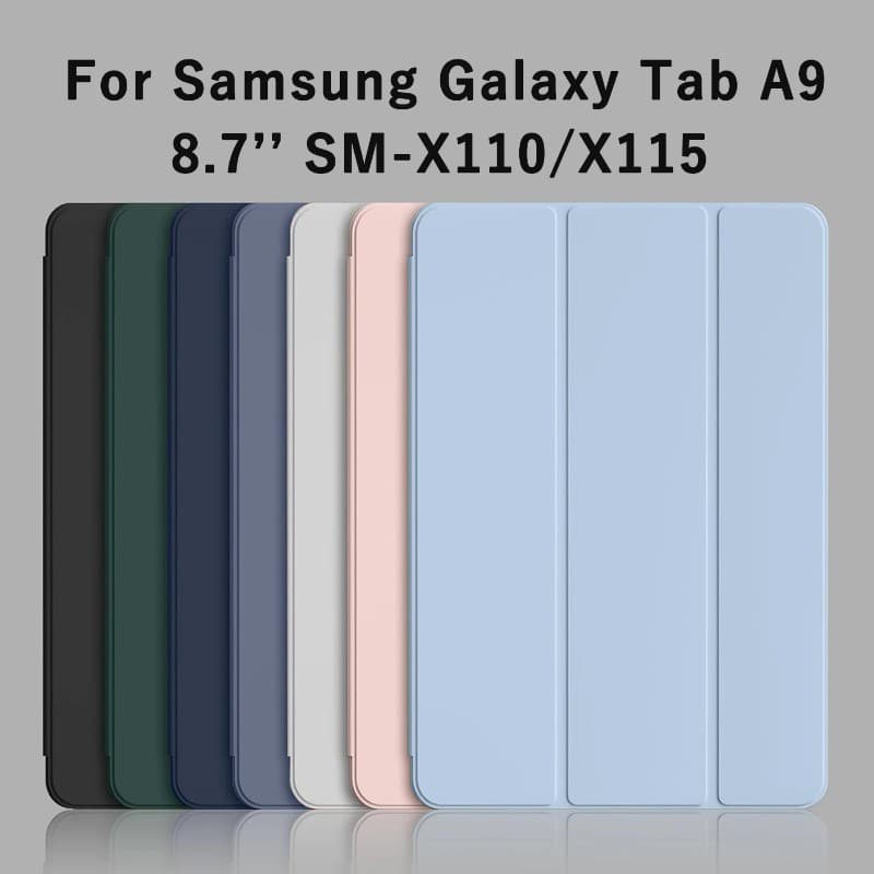 Capa De Cor Sólida Para Samsung Galaxy A11  A9  8.7 Polegadas Com Três Dobras De Silicone Macio  A9 + A11 + 11Pol