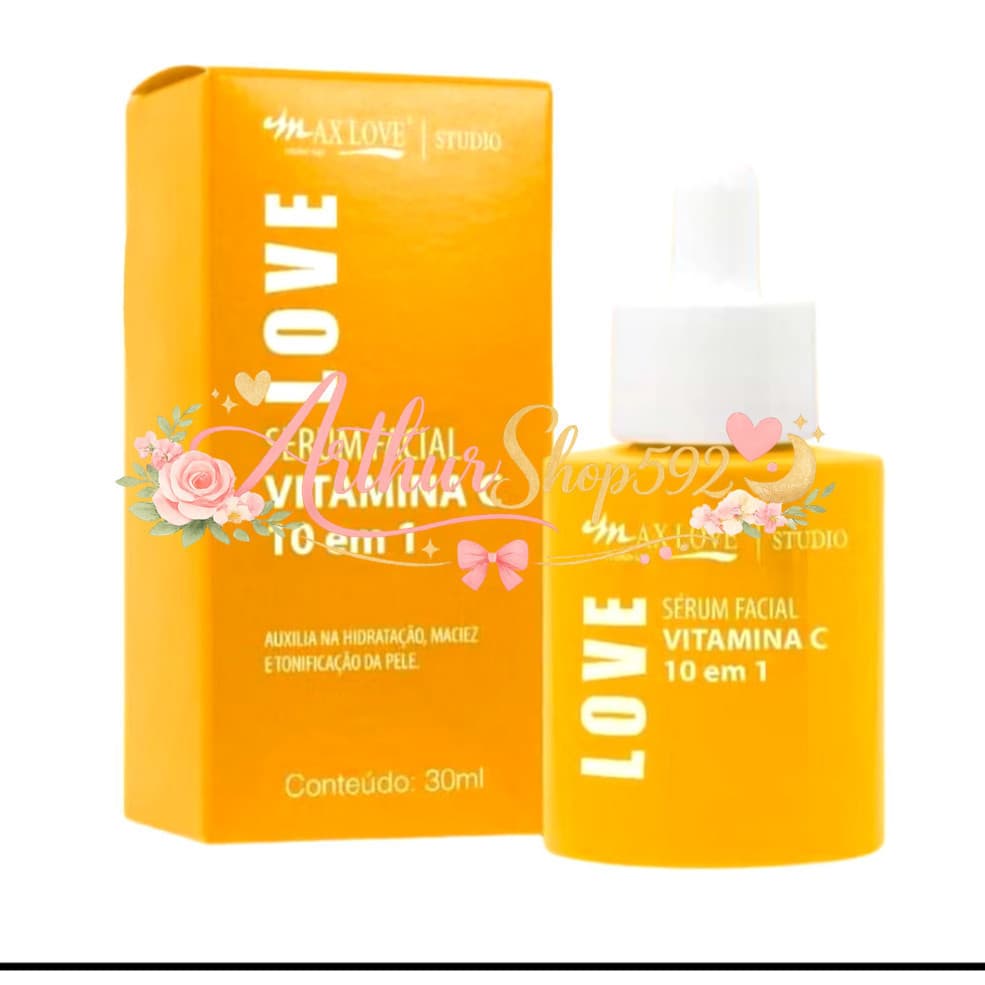 ✨ Sérum Facial Vitamina C 10 em 1 Max Love – Antioxidante, Clareador e HidratanteB9XO