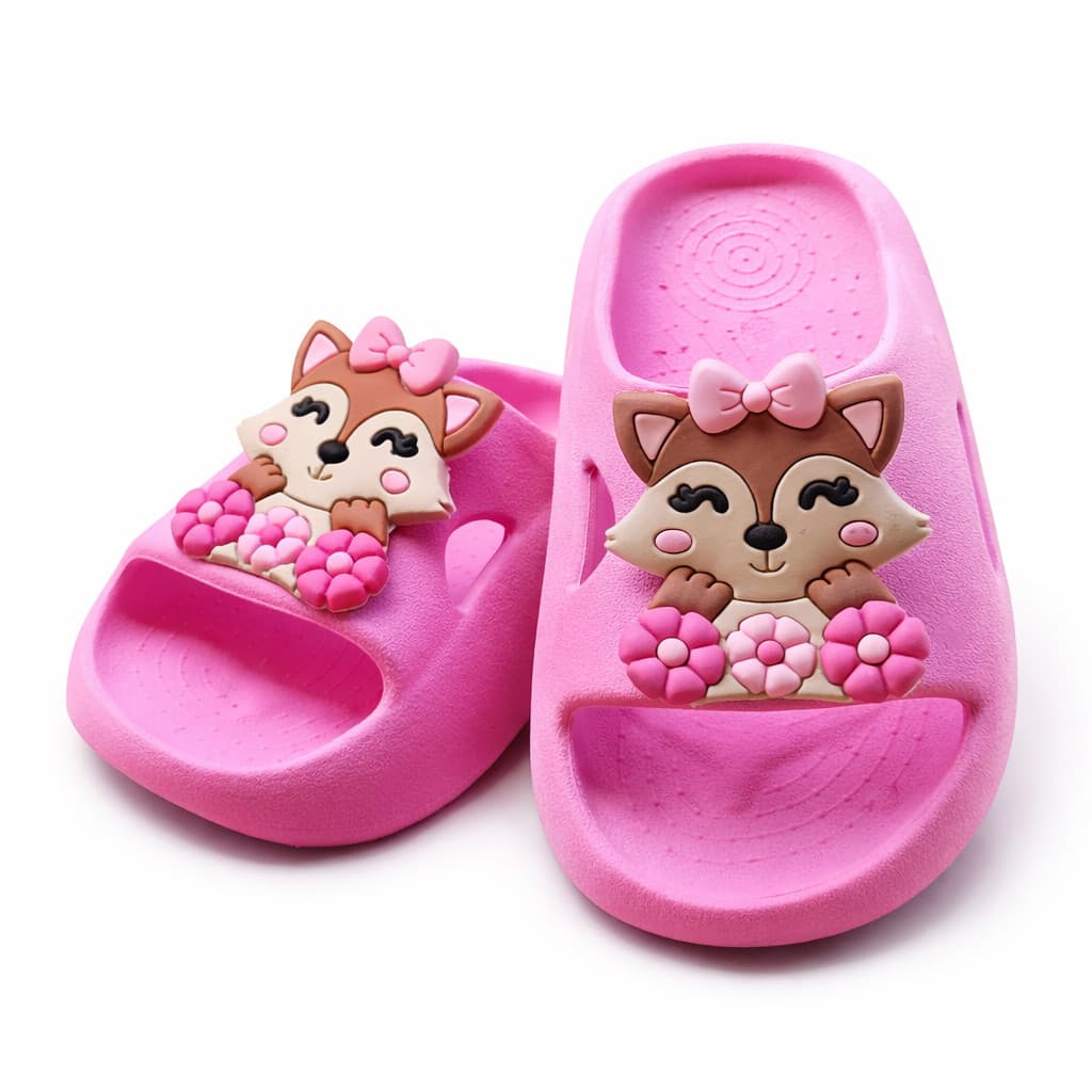 Chinelo Nuvem Infantil Raposinha Casual Slide Macio Antiderrapante | Envio Imediato