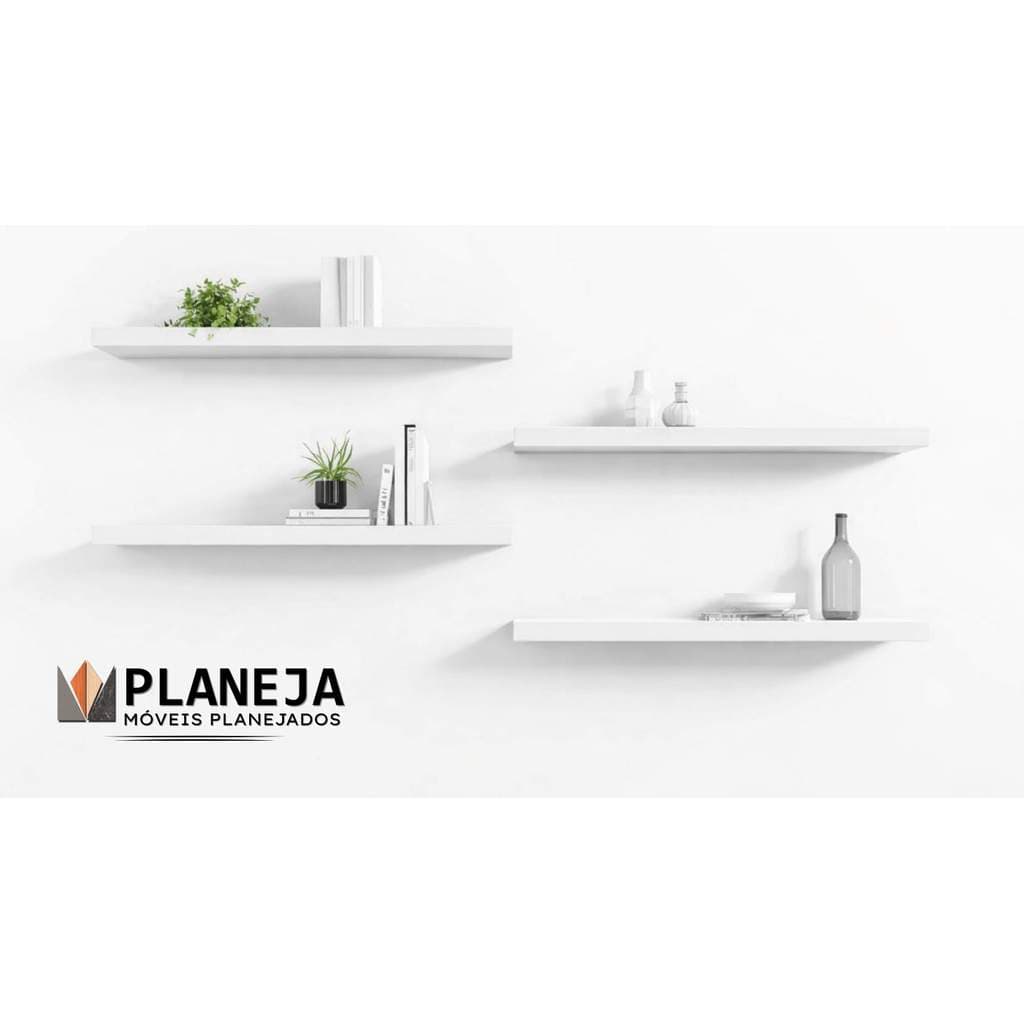 Prateleiras em Mdf 130x20cm  Branca 15mm  |  Suporte Invisivel | Parede