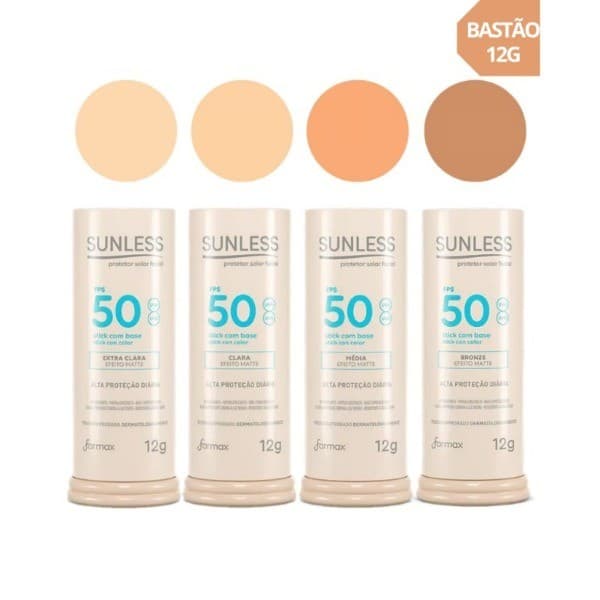 Protetor Facial Em Bastão Com Base FPS 50 Efeito Fosco Sunless Stick Envio Instantâneo