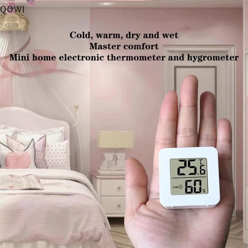 qo Termômetro De Precisão Doméstico Mini Interno LCD Digital Temperatura Sala Higrômetro Medidor Sensor Umidade