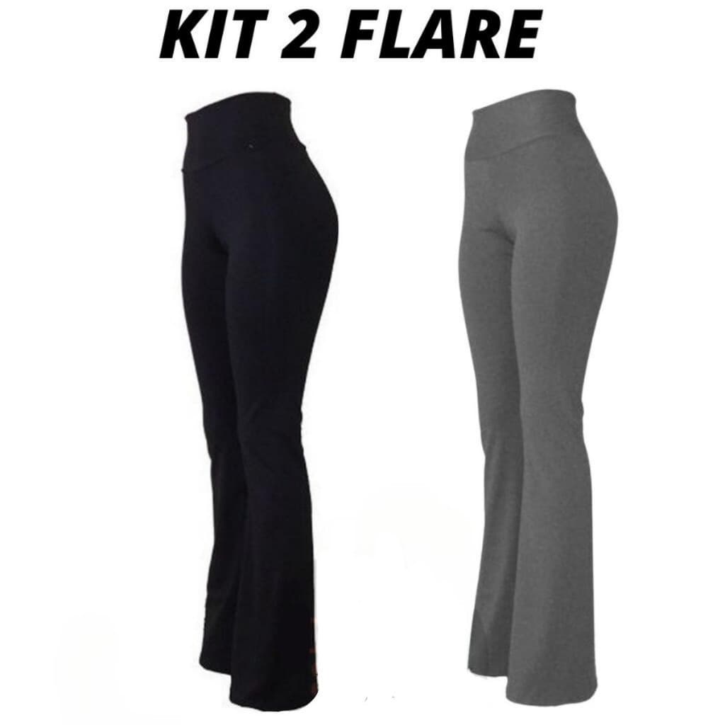 Legging FLARE Bailarina Boca de Sino Suplex Cintura Alta Leg Academia, Fitness, Casual