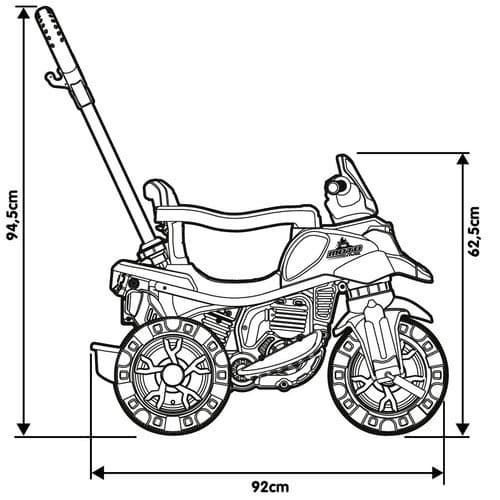 Triciclo Infantil Moto Pedal Haste Ajustável Azul Carrinho Passeio Seguro Confortável