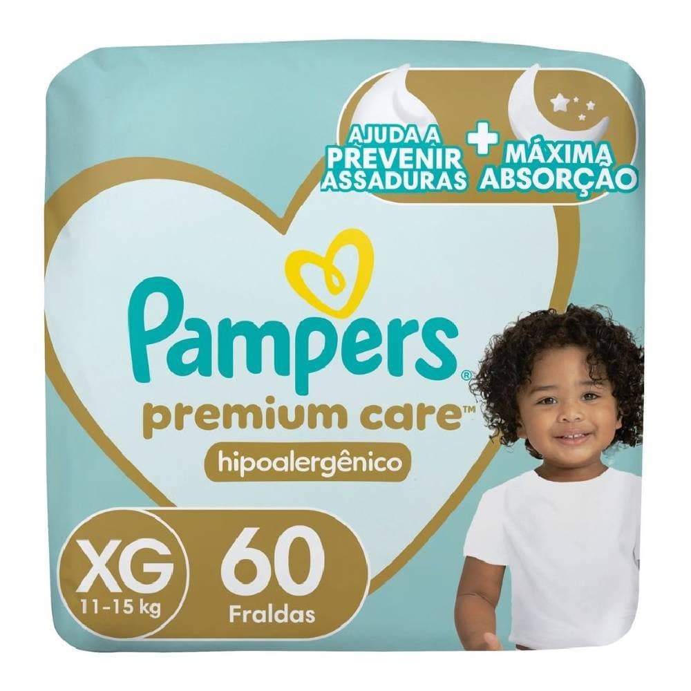 Fraldas Pampers Premium Care Tamanho Xg 60 Unidades