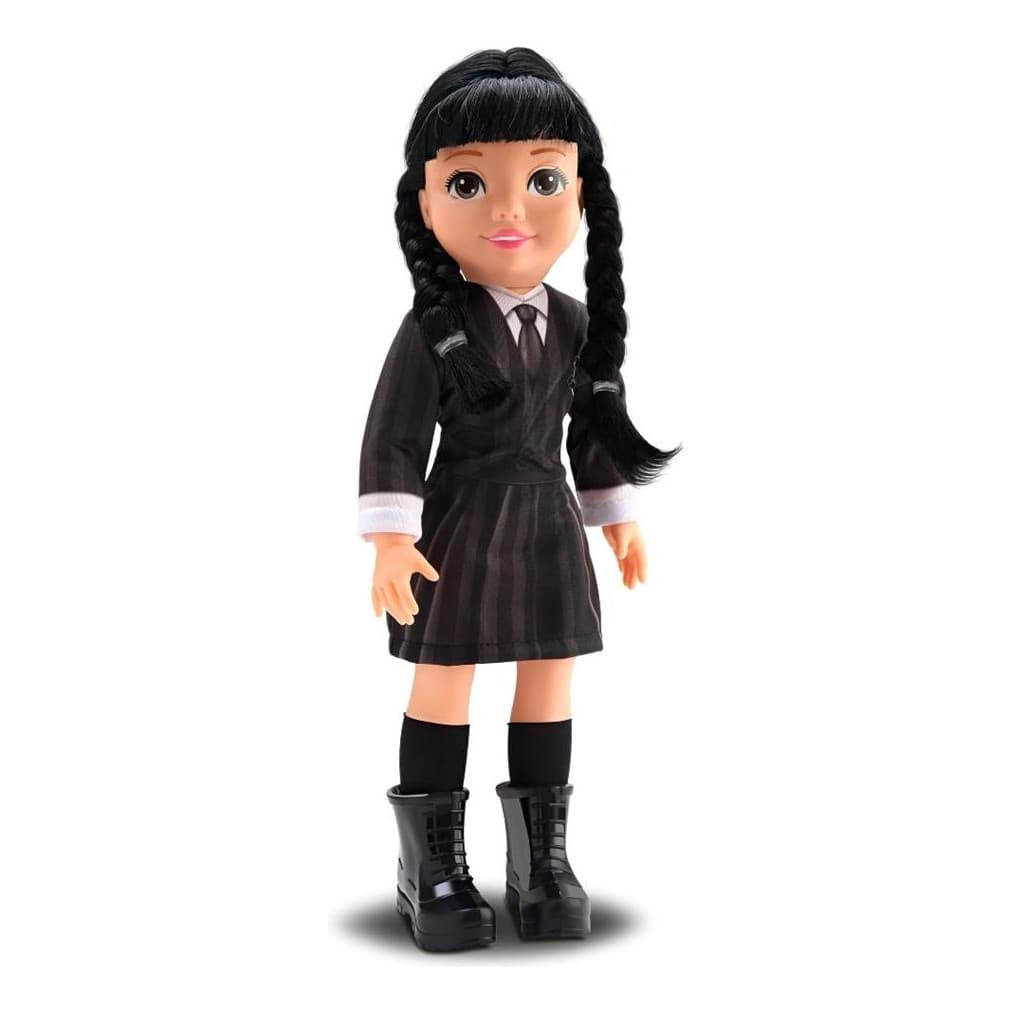 Boneca Vandinha 40cm Grande Articulada Em Vinil Macio Atóxico Com Cartela De Adesivos Pra Unha Myster Infantil - Omg