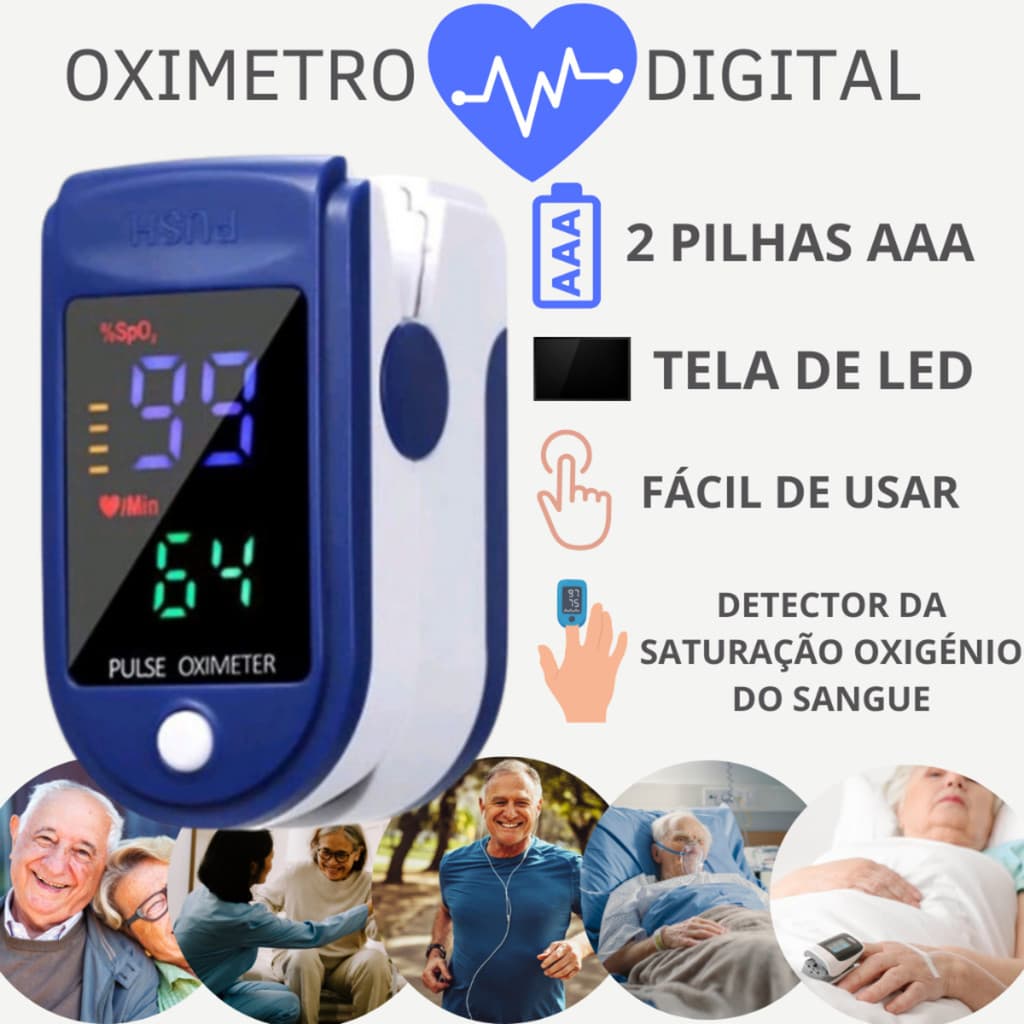 Super Oximetro Digital Dedo Medidor De Saturação Doméstico