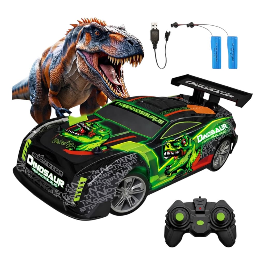 Carrinho Controle Remoto Dinossauro Rex Com Luzes Brinquedo