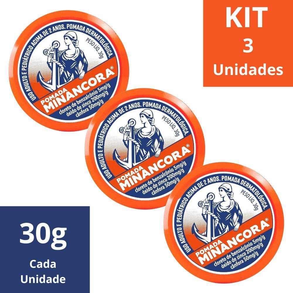 Pomada Minancora 30g Kit 3 Un  30g Cada