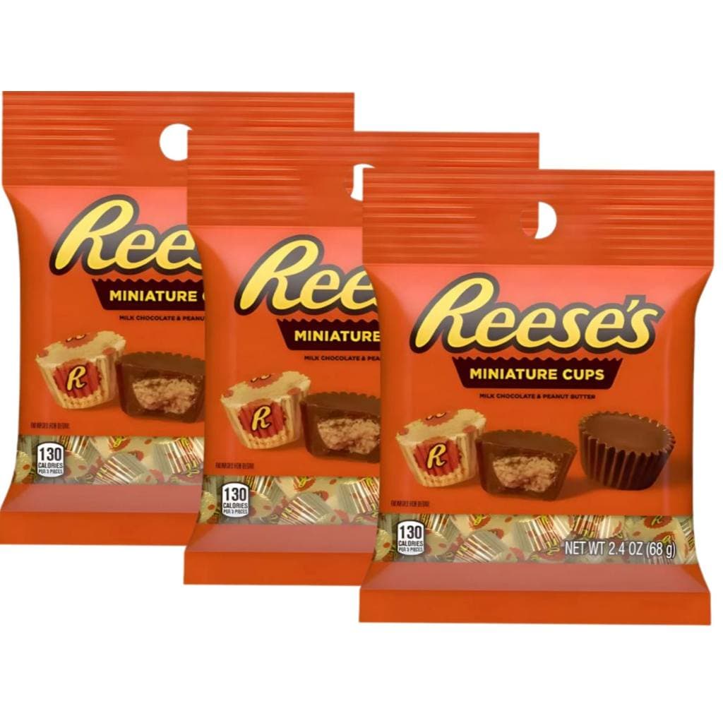 Chocolate Reese's Miniatures Cup Bag Importado 68g - 3 Un