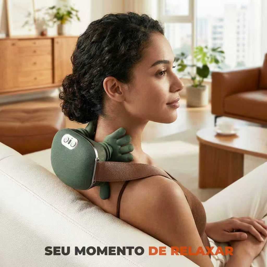 Almofada Massageadora Pescoço Ombro Corpo 8 Pontos Aquecimento Relaxante Alívio Tensões Musculares Massagem