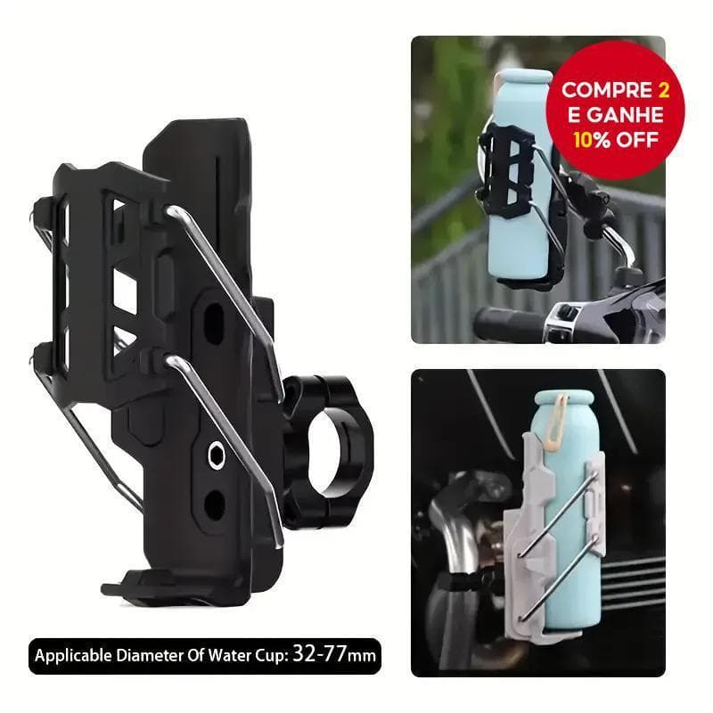 Suporte ajustável para garrafa de água de motocicleta, suporte para copos com guidão ajustável, durável e universal