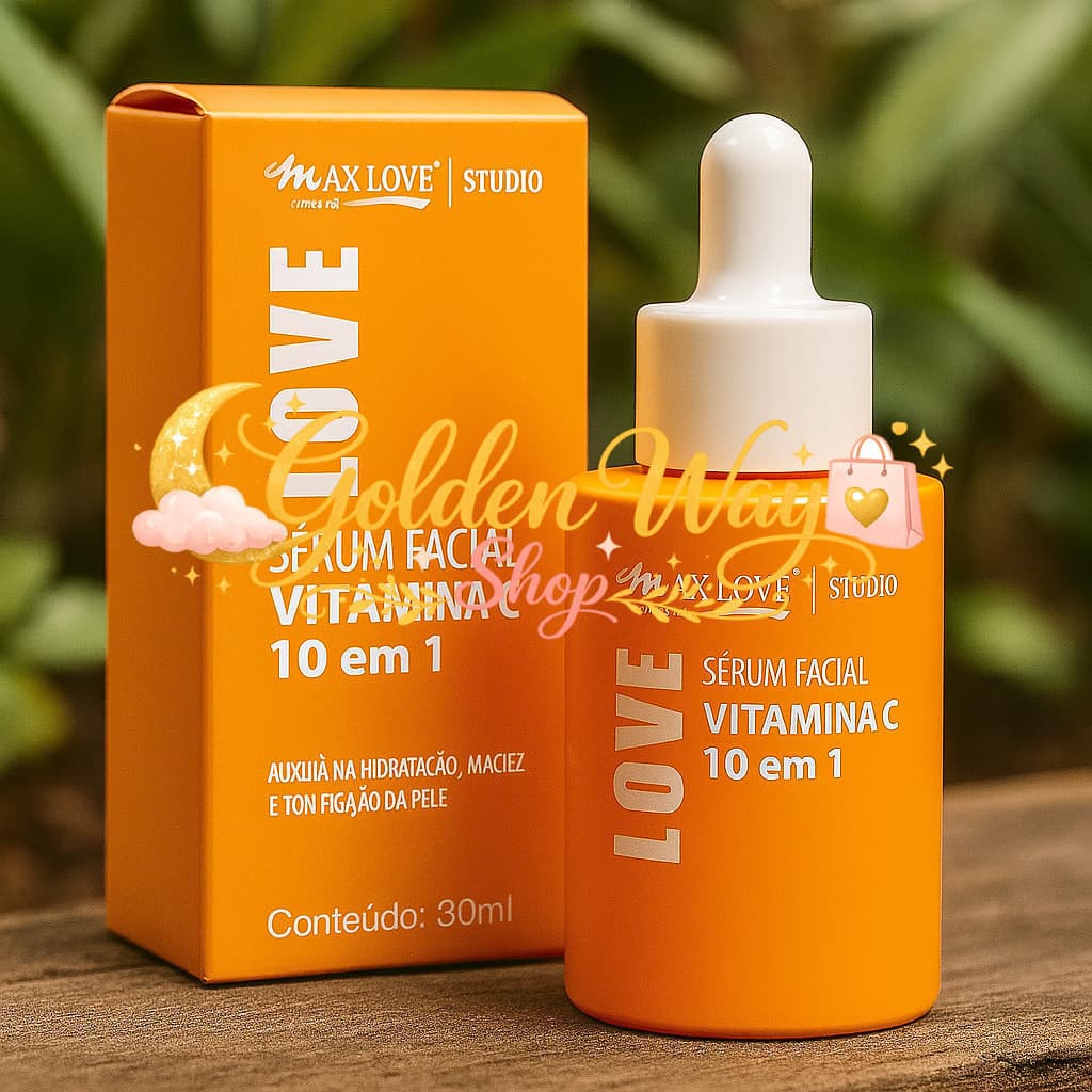 ✨ Sérum Facial Vitamina C 10 em 1 Max Love 30ml – Clareador, Antioxidante e HidratanteBIAJ