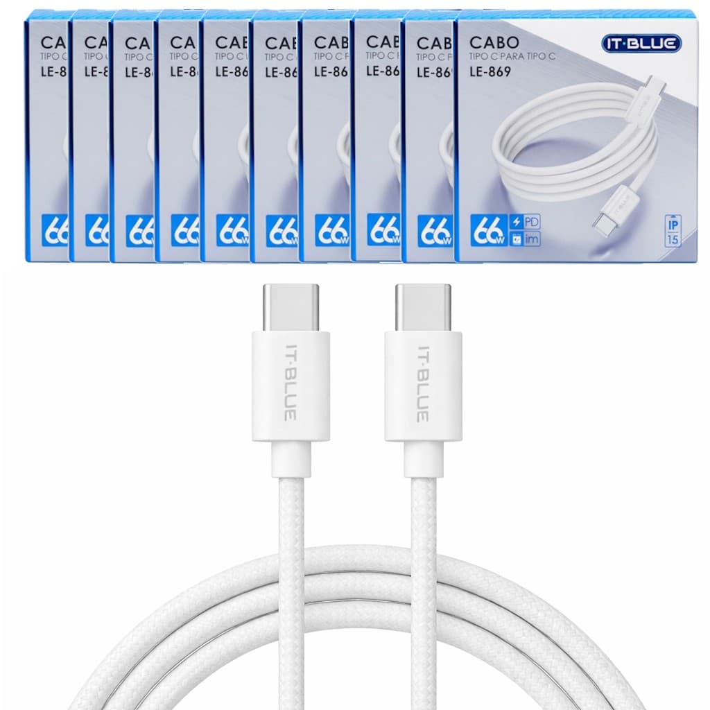 10 Cabos Tipo C p/ Carregador Tubo Rápido Type C para Celular