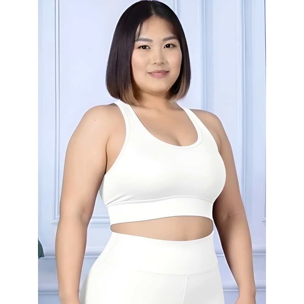 Top Academia Plus Size Nadador S/ Bojo Liso Fitness Suplex