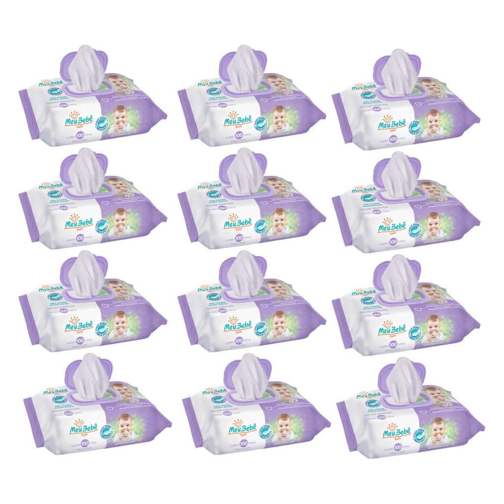 Kit Toalha umedecida Meu Bebê Soft com 1200 Unidades