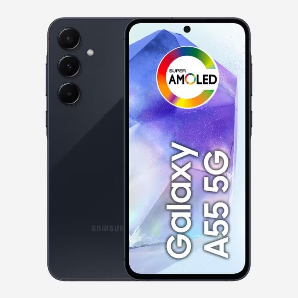 Smartphone Samsung Galaxy A55 5G 128GB Azul Escuro 8GB RAM Câmera Tripla 50MP Selfie de 32MP Tela Super AMOLED 6.6