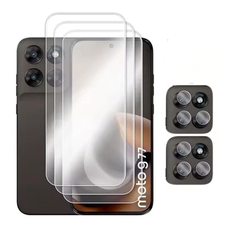 Película vidro Transparente sem Borda preta Motorola Moto Edge 70 Moto G67 G77 G86 e Câmera