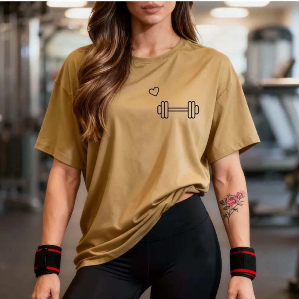 Camiseta Oversized Treino Academia Fitness Musculação Material Algodão 30.01 Premium Estilo Blusão Academia