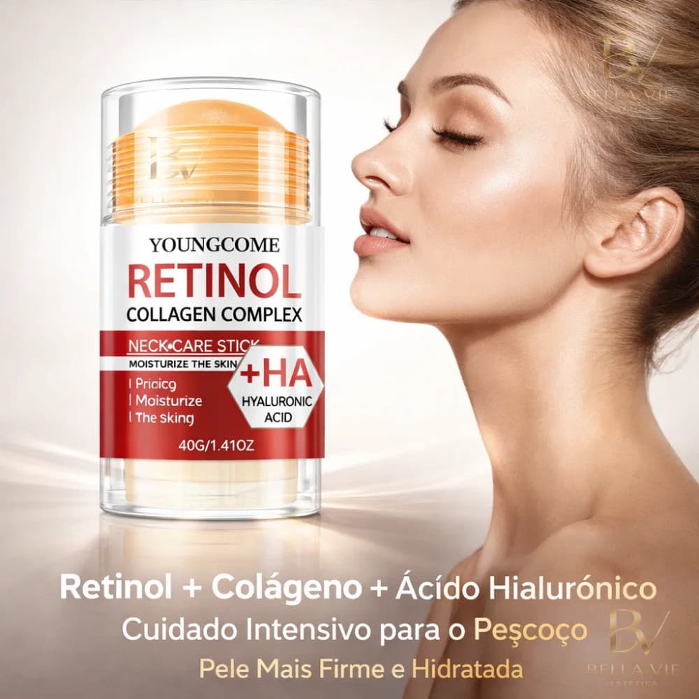 VIBRANTE GLAMOUR Retinol Face Serum 3% Complexo Anti Idade Rugas Firmador Retinol Stick 40g