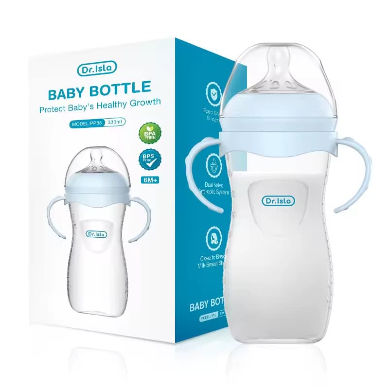 Mamadeira Dr.Isla Anti-Cólica com Bico Pétala de Silicone – Conforto 240ml/330ml para Bebê