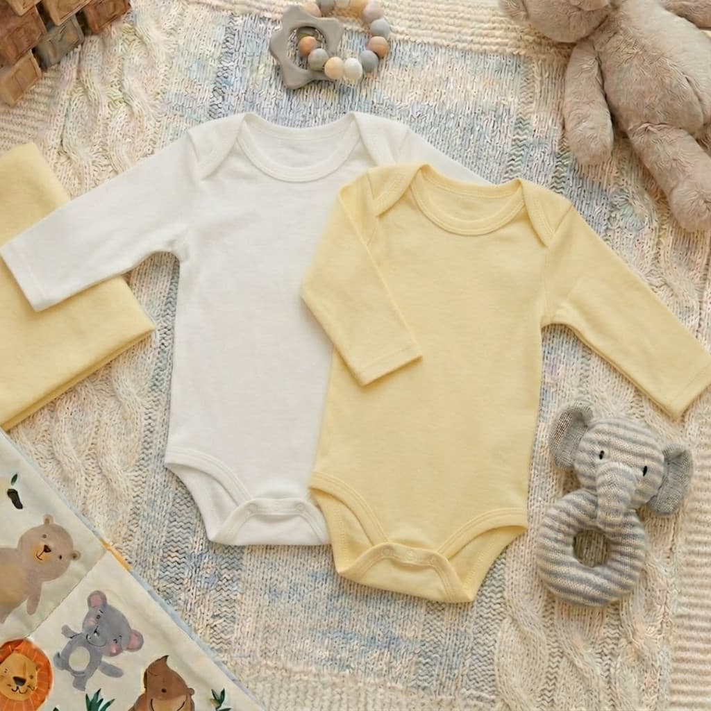 Kit 2 Body Bebê Infantil Manga Longa 100% Algodão Macio Confortável Roupa Bebê Menino Menina