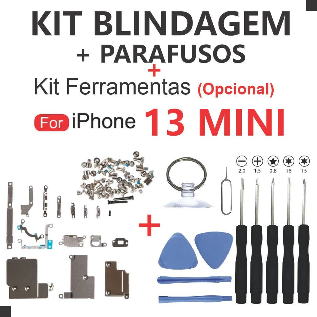 Kit Blindagem 13 MINI + Parafusos Interno Completo + Kit Ferramentas