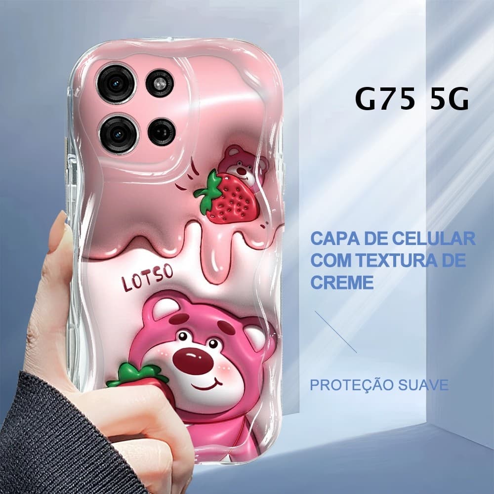Capa Para Motorola Moto G75 5G Capinha De Celular Com Creme Textura 3314 Case NYW