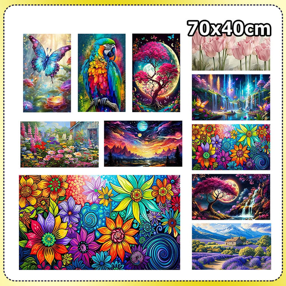 70x40cm Pintura com diamantes quadrados decoração de parede para casa pintura com diamantes 5D pintura artesanal DIY