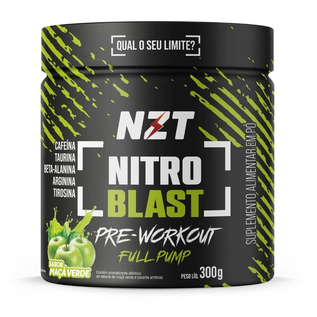 NZT Pré-Treino #Pre-Workout 300g Energia Força e Foco com Cafeína, Beta-Alanina