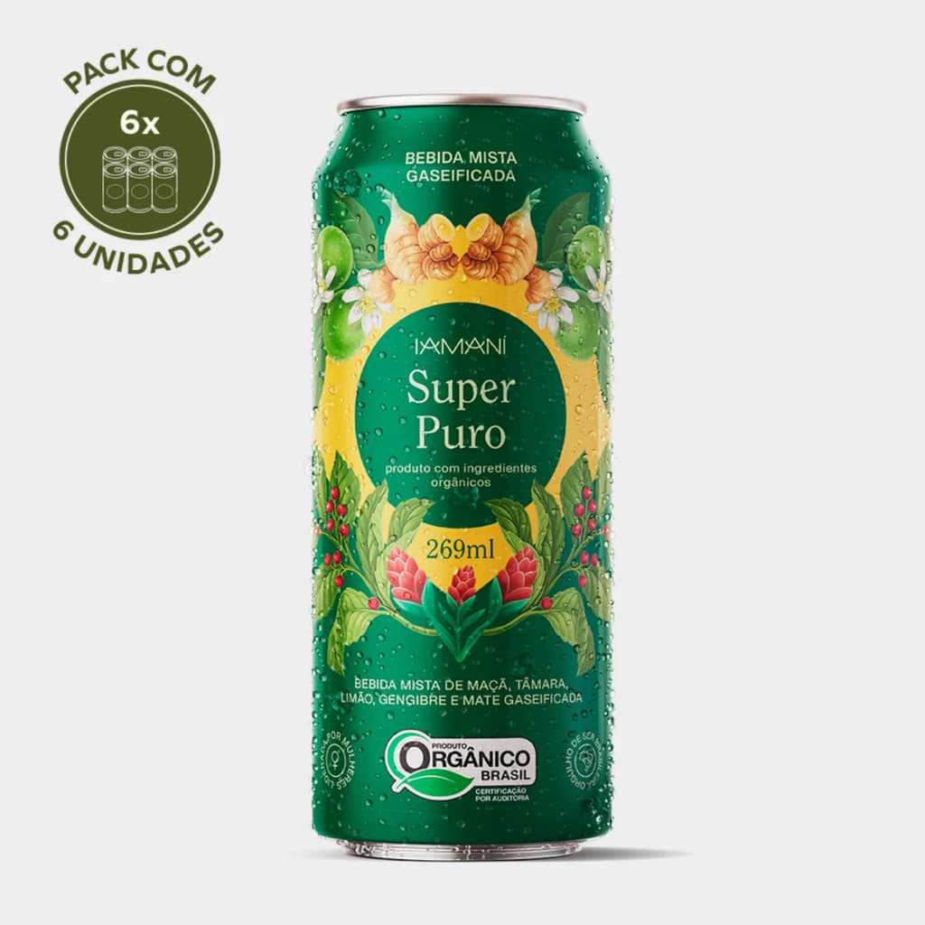Chá Gelado Orgânico Gaseificado Super Puro/detox Iamani