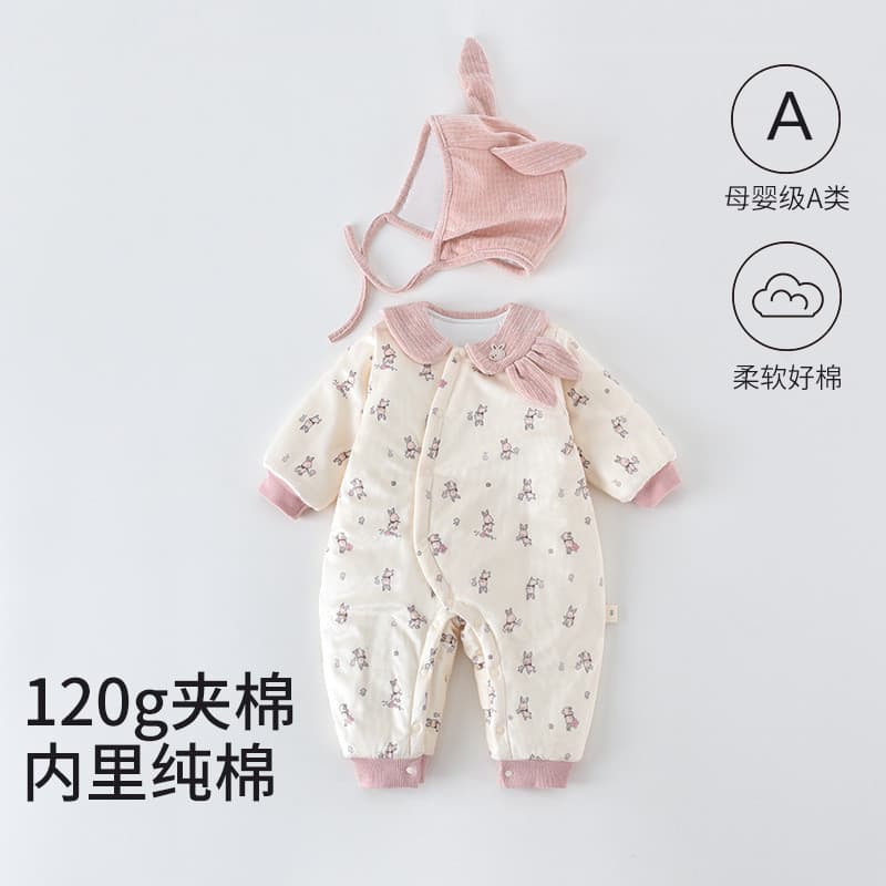 Macacão de bebê inverno recém-nascido quente acolchoado roupas novo estilo do bebê menina roupas de inverno Outing macac