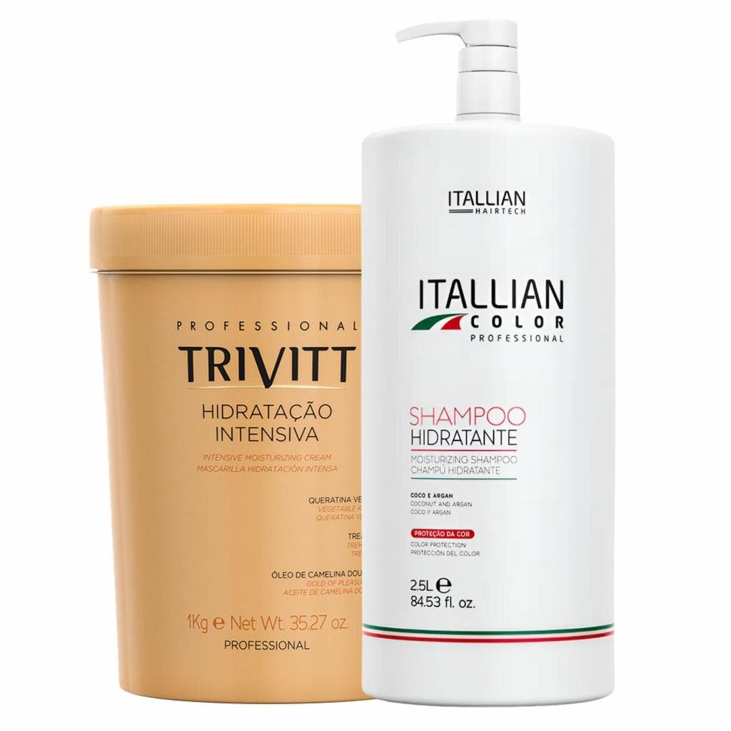 Kit Shampoo Hidratante Lavatório Itallian Color 2,5L + Hidratação Intensiva 1Kg
