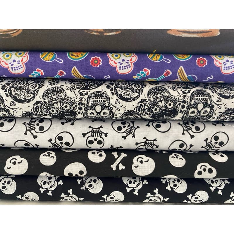Tricoline 100% Algodão – Coleção Skull Art| Patchwork, Artesanato e Decoração